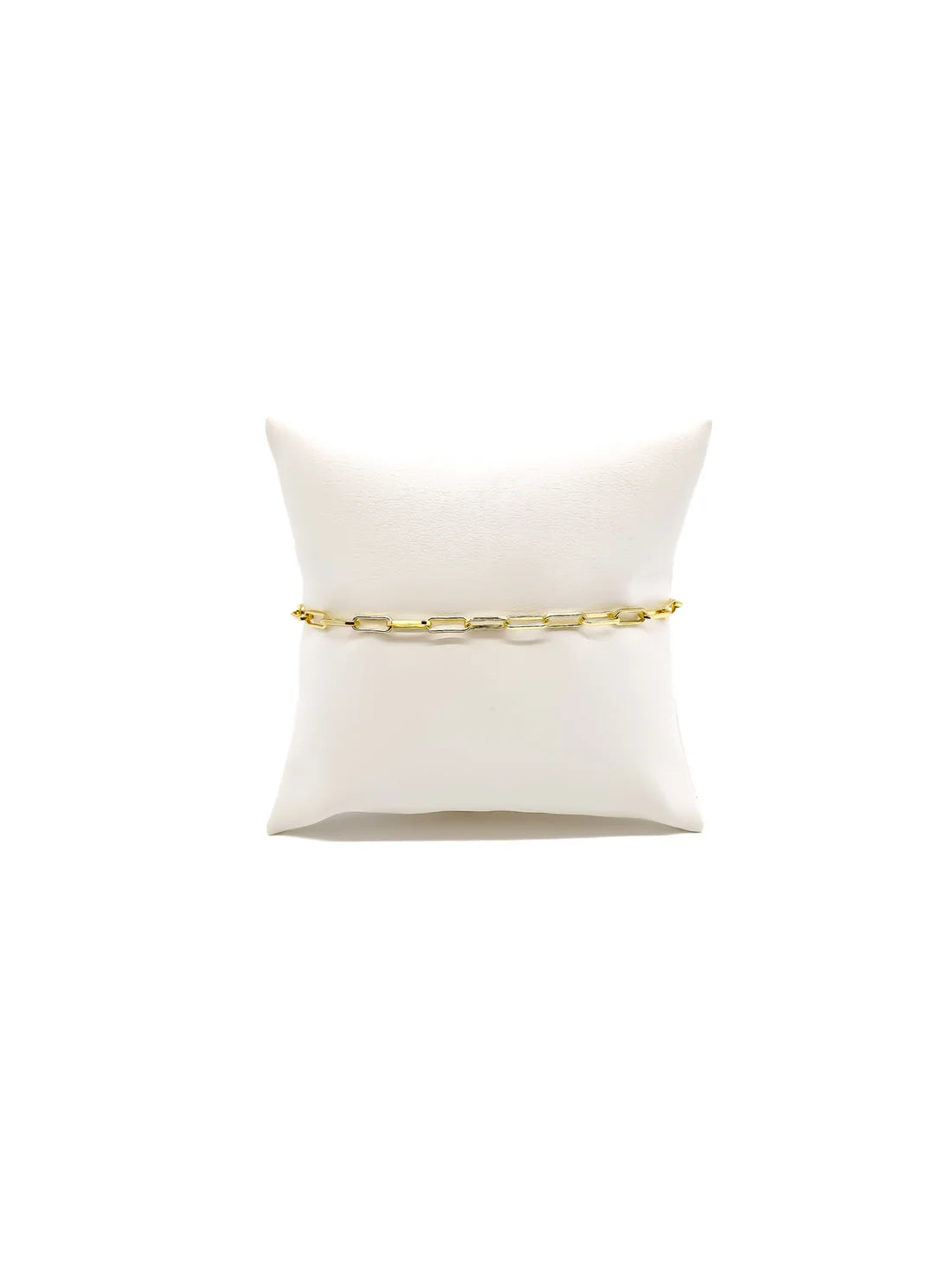 Paper Link Bracelet With Pave Carabiner Clasp