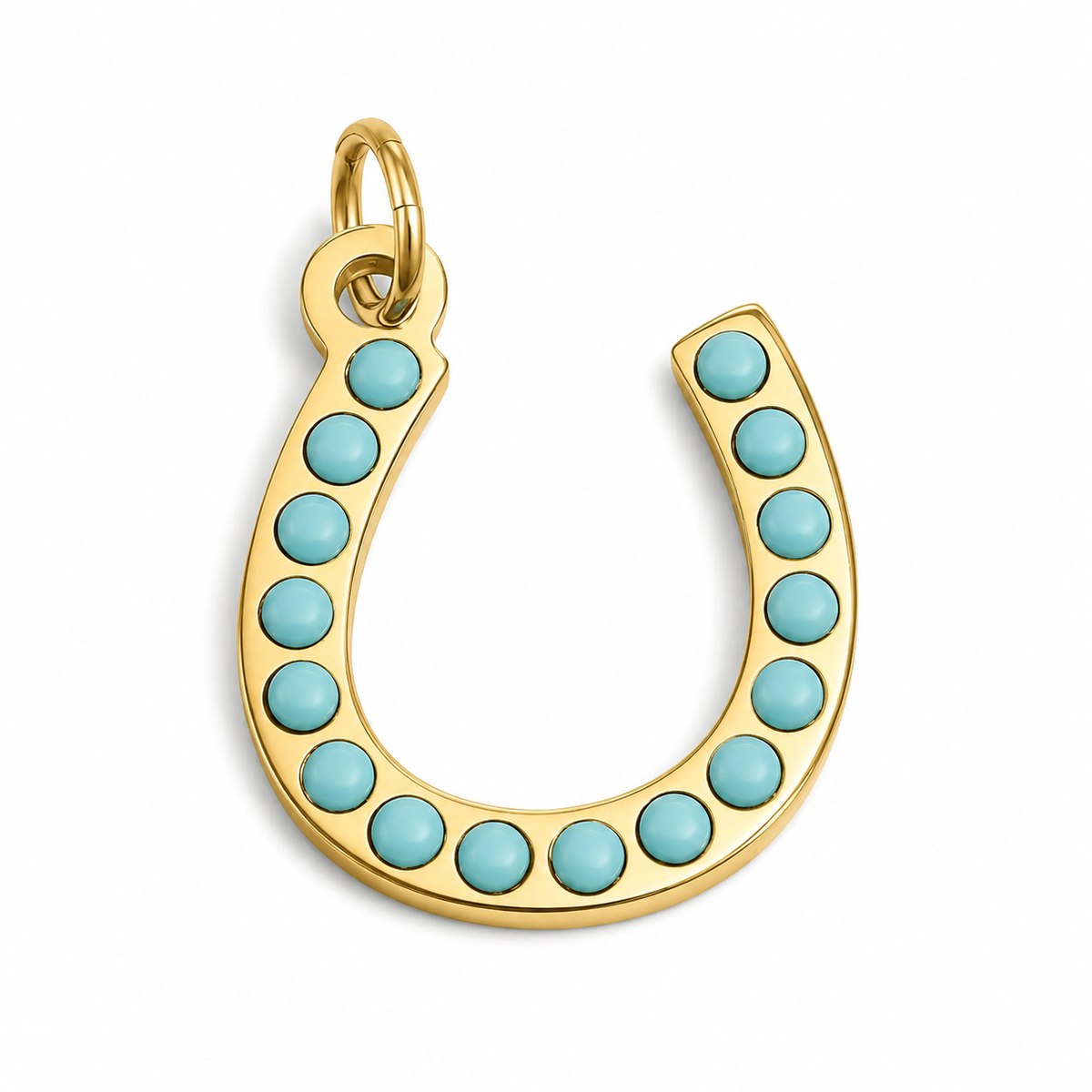 Lucky Horseshoe Charm 18k Gold PVD Stainless Steel