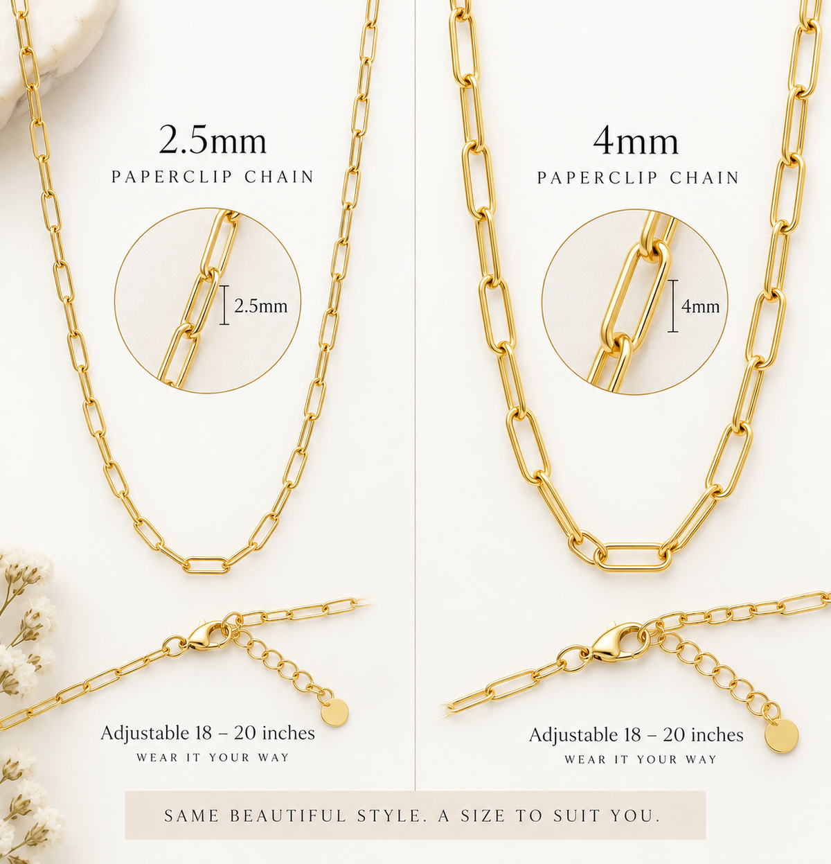 14K Gold Filled Plus Paperclip Chain Necklace 4.0mm Link