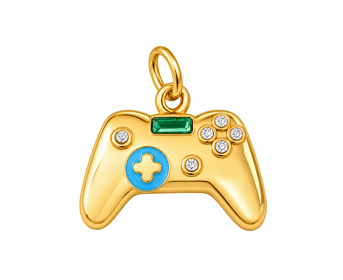 Games Controller Charm 18k Gold PVD
