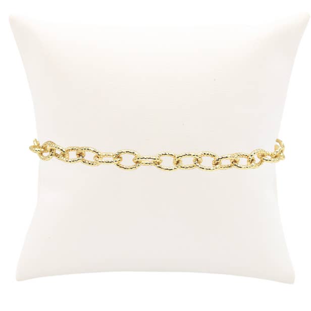 Charm Bracelet Oval Link Gold Plated - LARGE