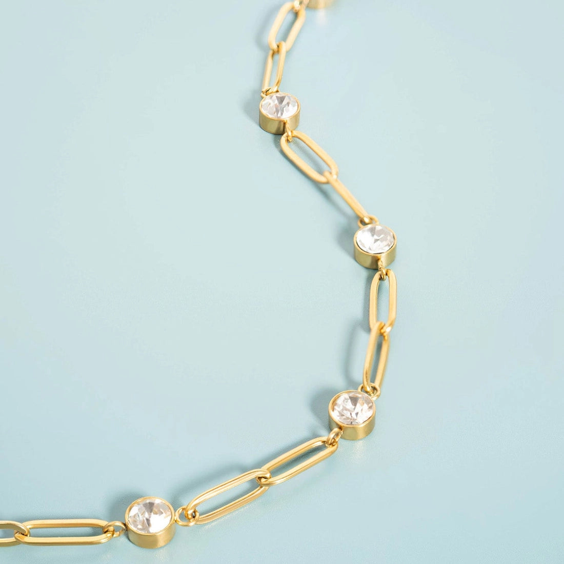 Sparkling Paperclip Chain Bracelet