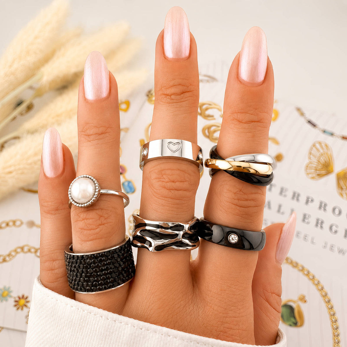 Interlocking Ring 18k Gold Plated Waterproof
