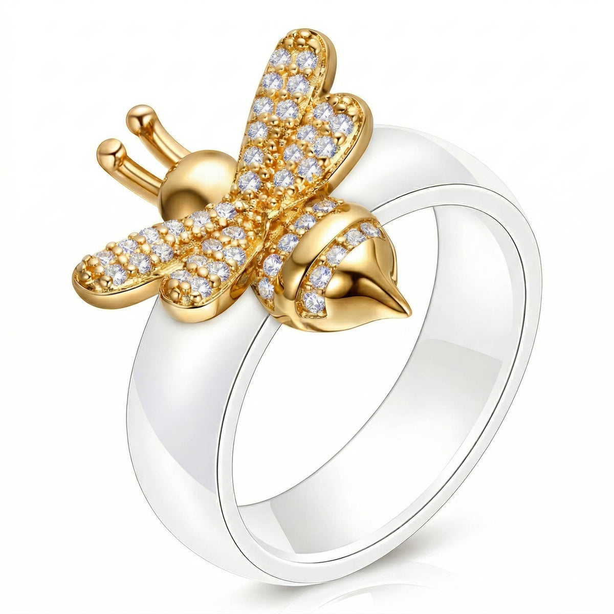 Gold Bee Ring Small - 18k Gold Plated