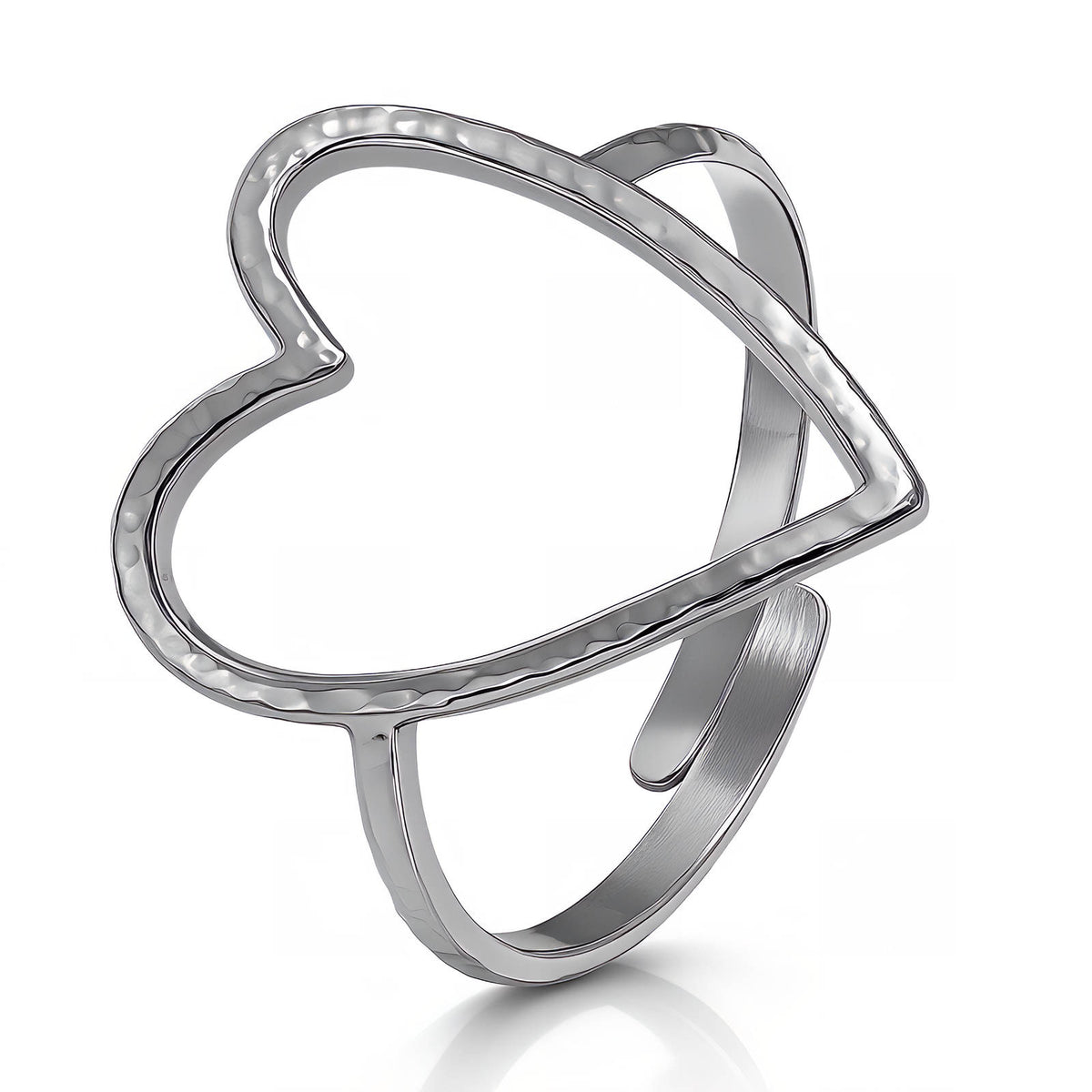 Open Heart Ring Stainless Steel Waterproof