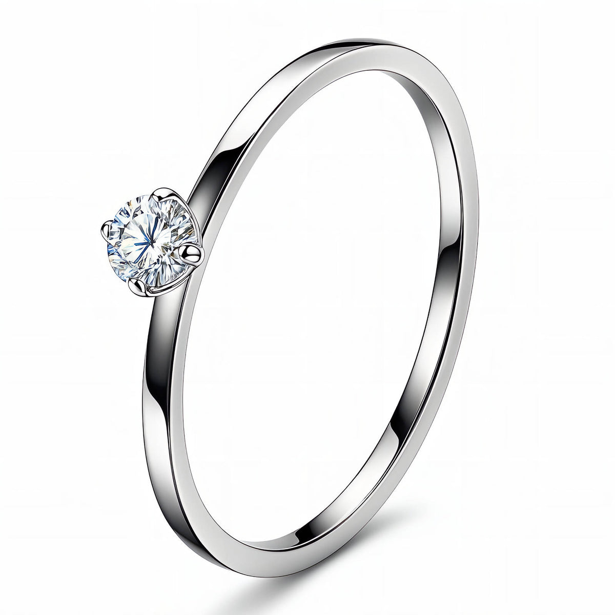Classic Solitaire Ring Stainless Steel Waterproof