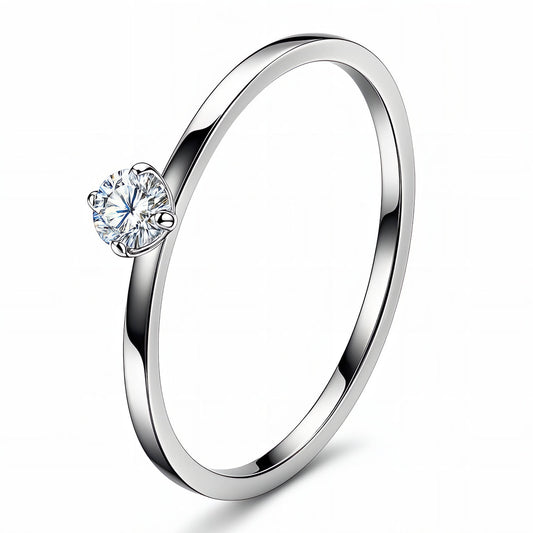 Classic Solitaire Ring Stainless Steel Waterproof