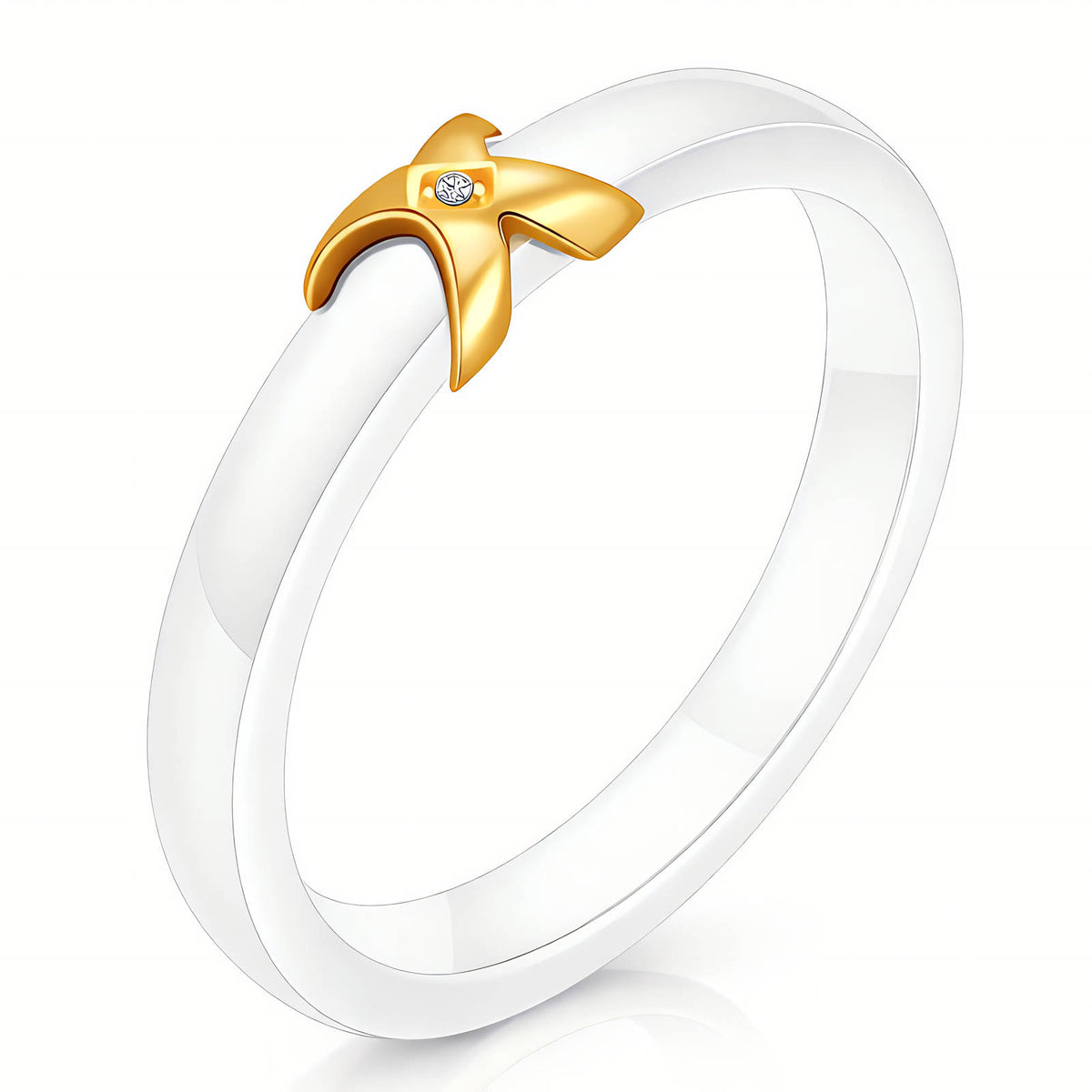 Elegant Gemstone Ring 18k Gold Plated - Medium