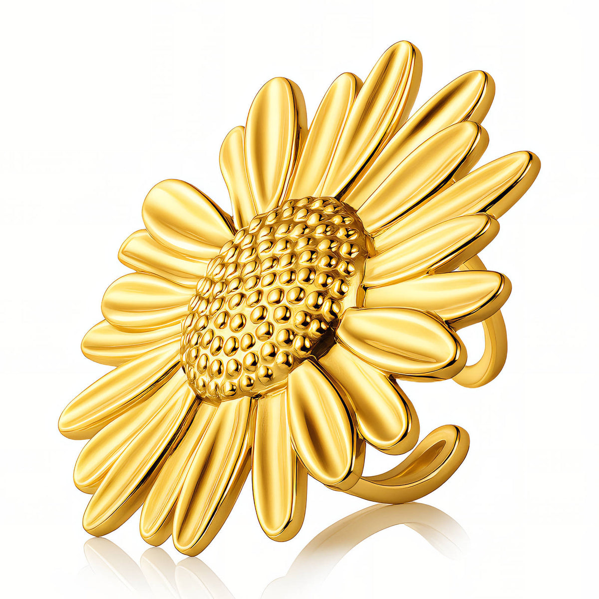 Sunflower Ring 18k Gold Plated