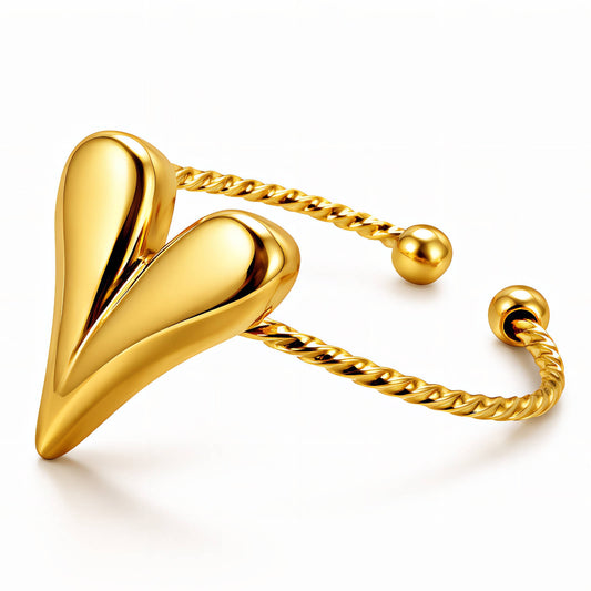 Open Band Heart Ring 18k Gold Plated