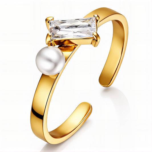 Pearl Cluster Ring 18k Gold Plated