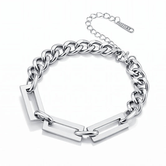 Geometric Link Chain Bracelet