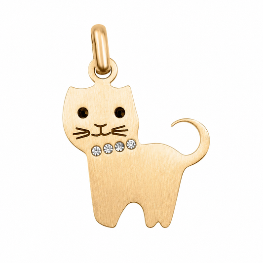 Cat Charm 18k Gold PVD Stainless Steel