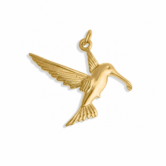 Hummingbird Charm 18k Gold PVD Stainless Steel