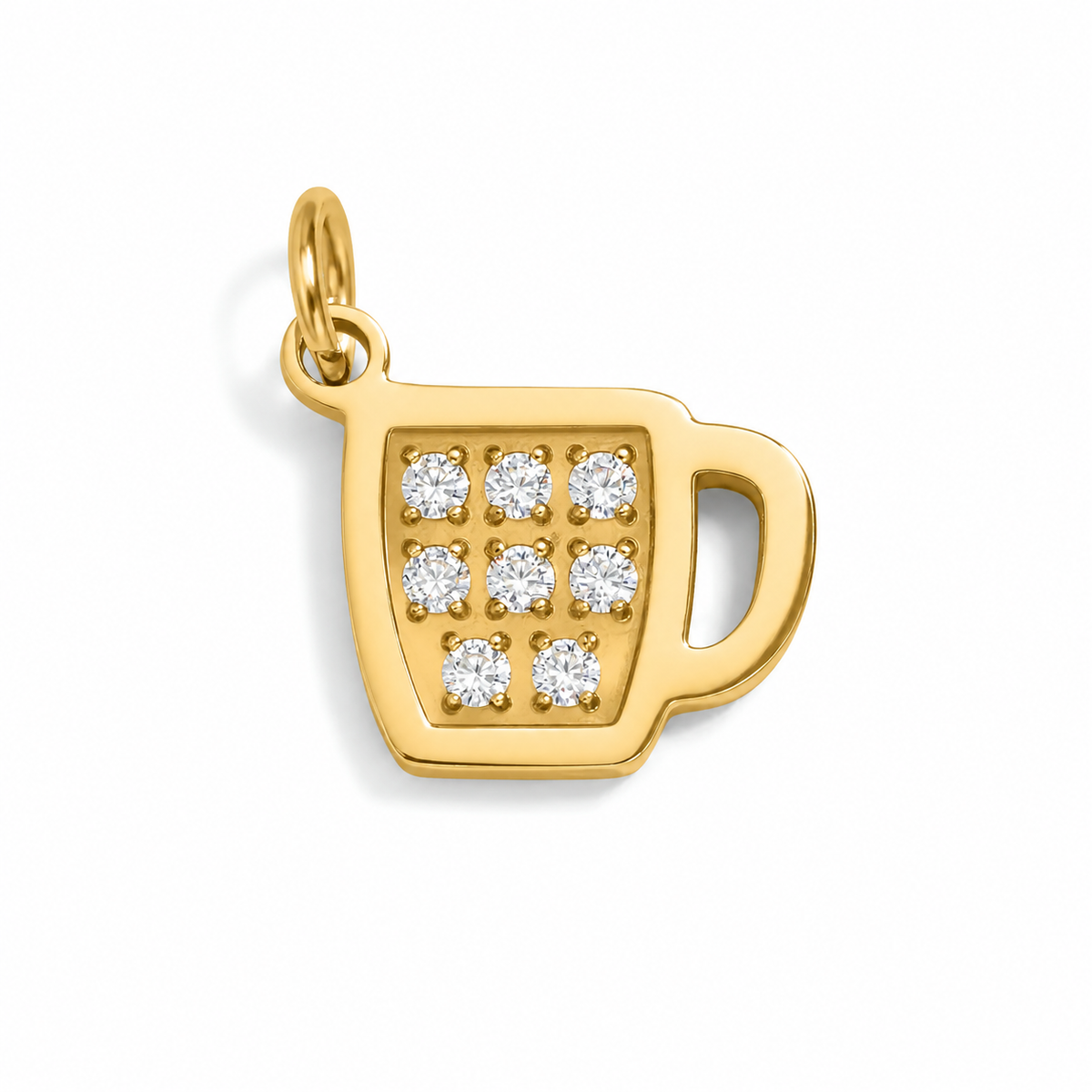 Coffee Cup Charm 18k Gold PVD Stainless Steel