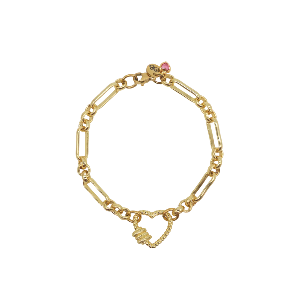 Paper Link Bracelet With Heart Carabiner