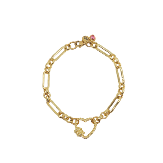 Paper Link Bracelet With Heart Carabiner