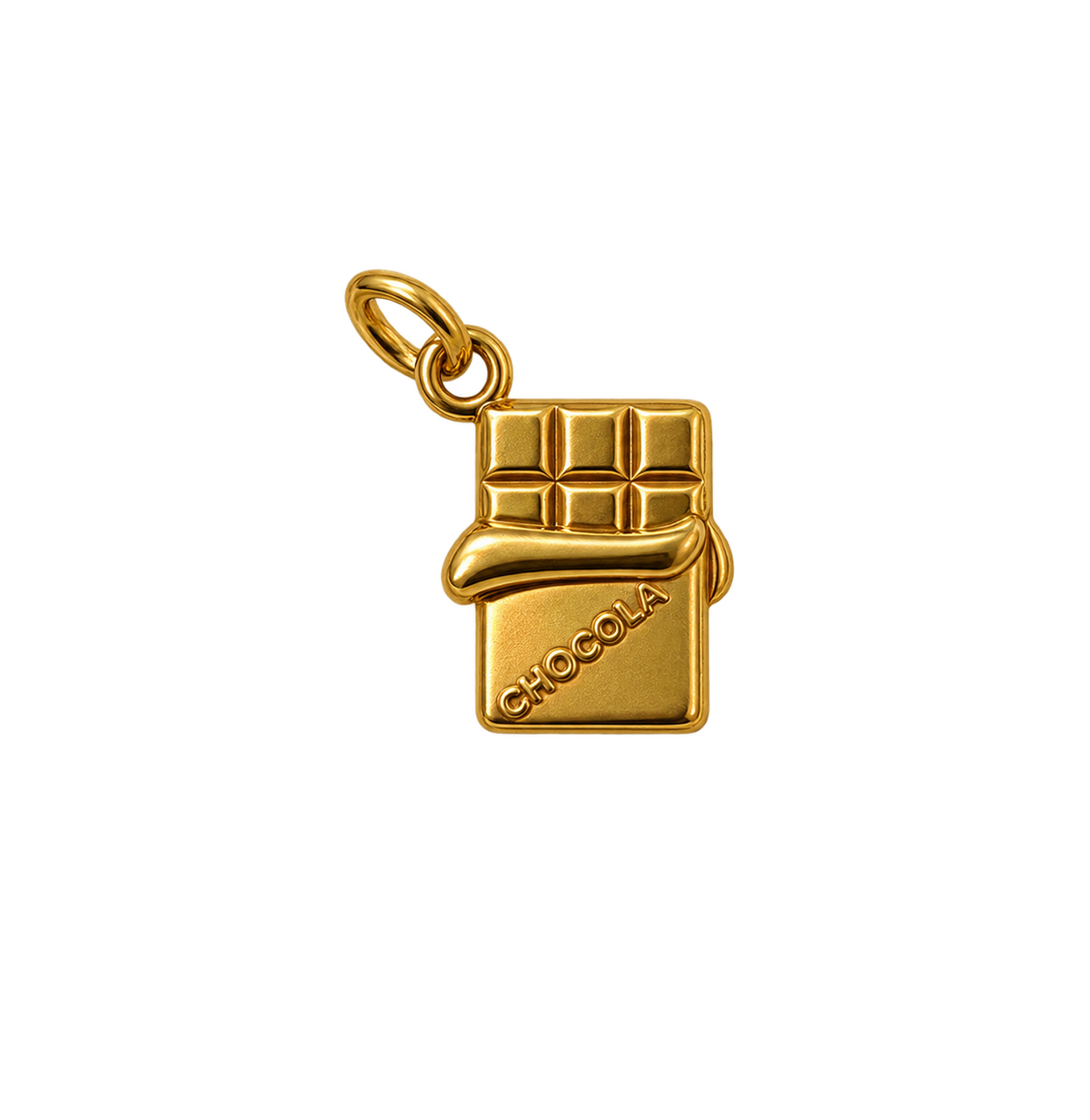 Chocolate Bar Charm 18k Gold Plated