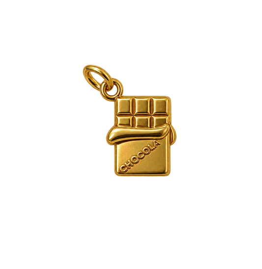 Chocolate Bar Charm 18k Gold Plated