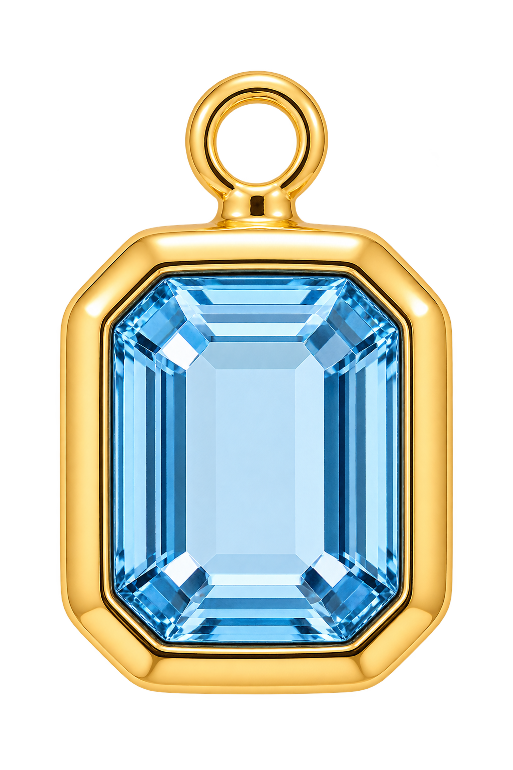 Emerald Cut Crystal Charm