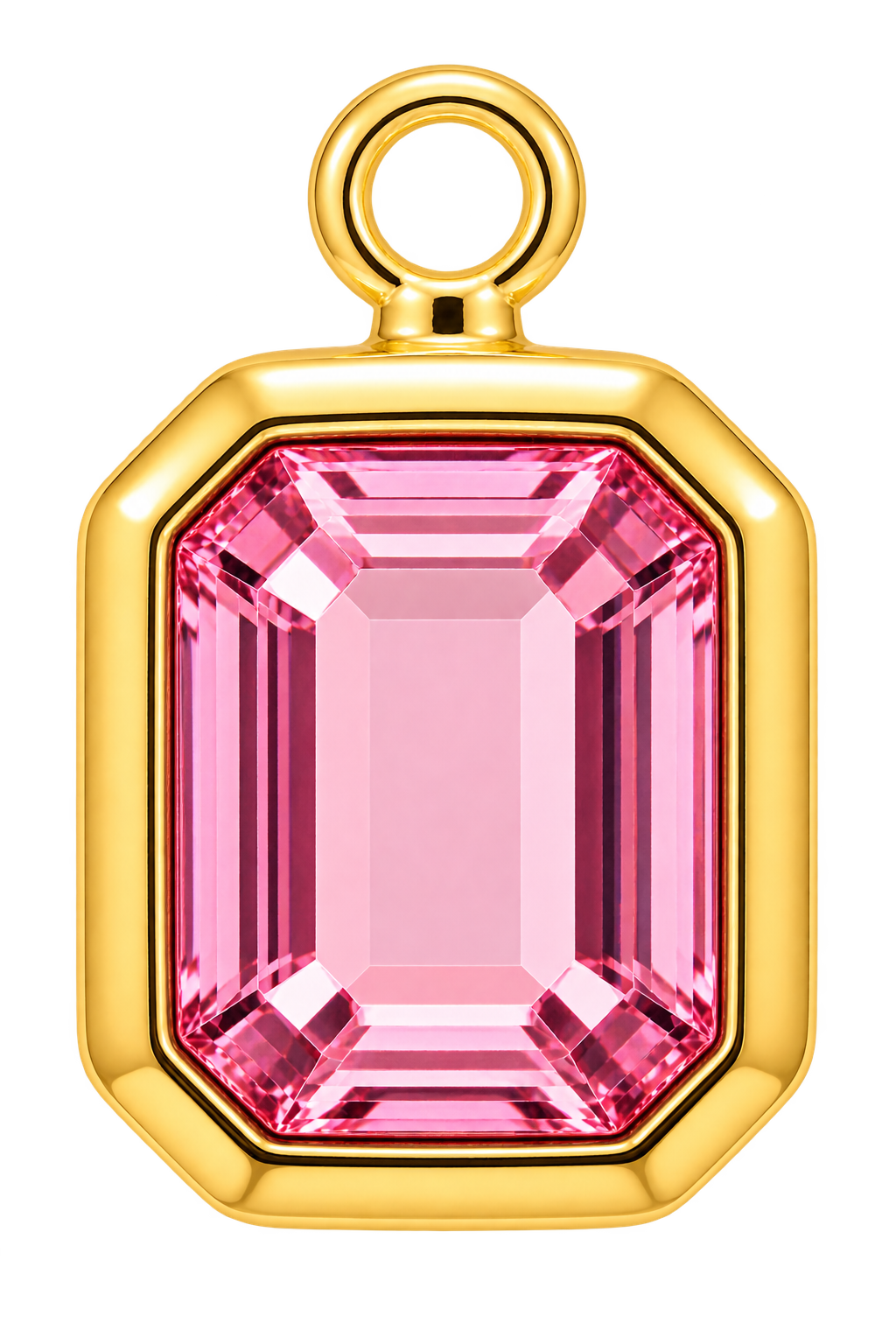 Emerald Cut Crystal Charm