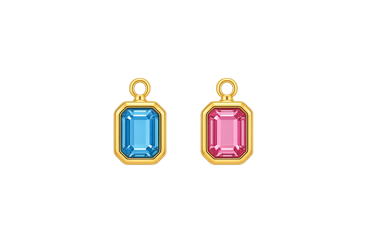 Emerald Cut Crystal Charm