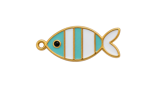Turquoise Stripe Fish Charm