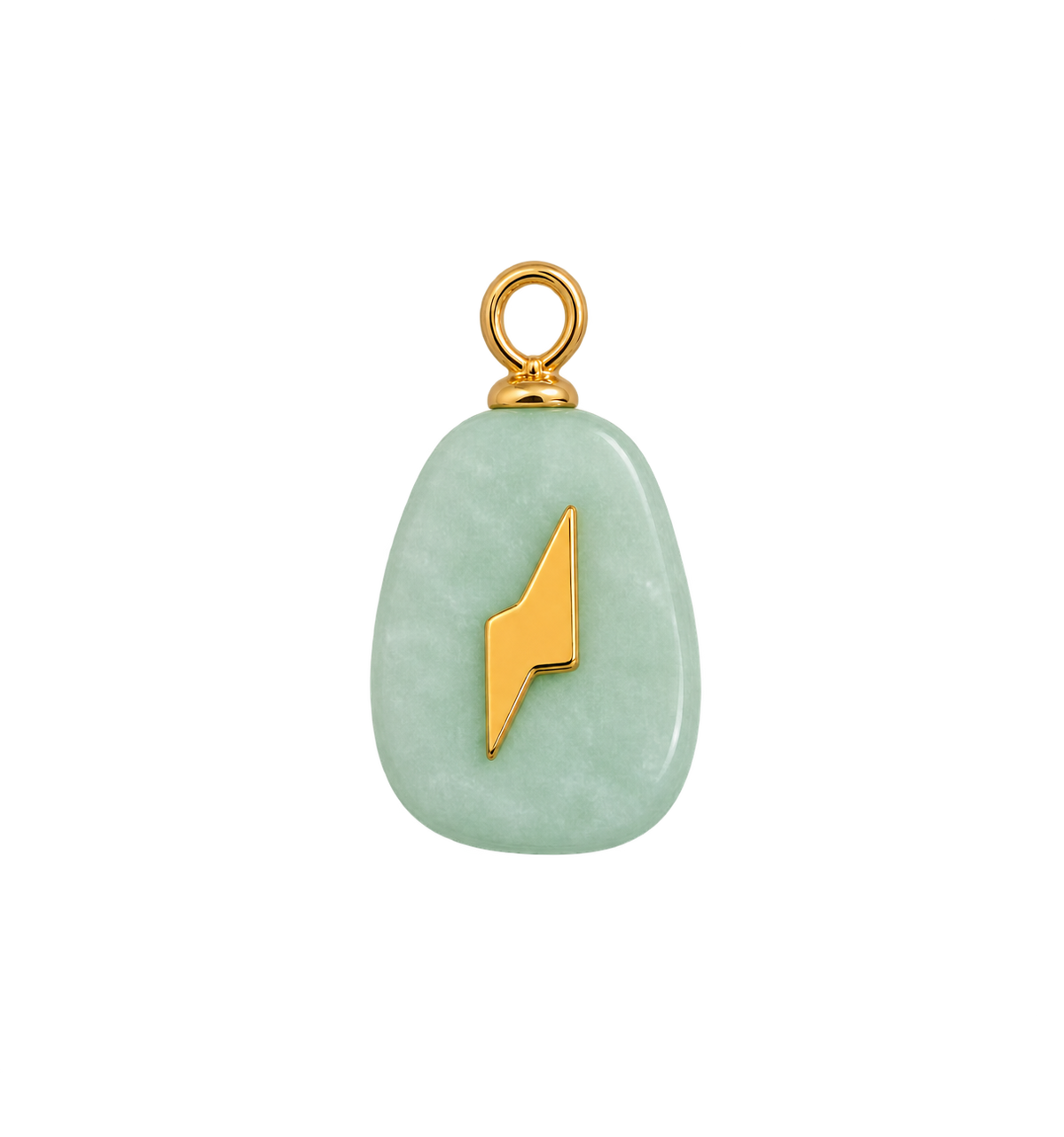 Green Stone Sun And Lightning Charm