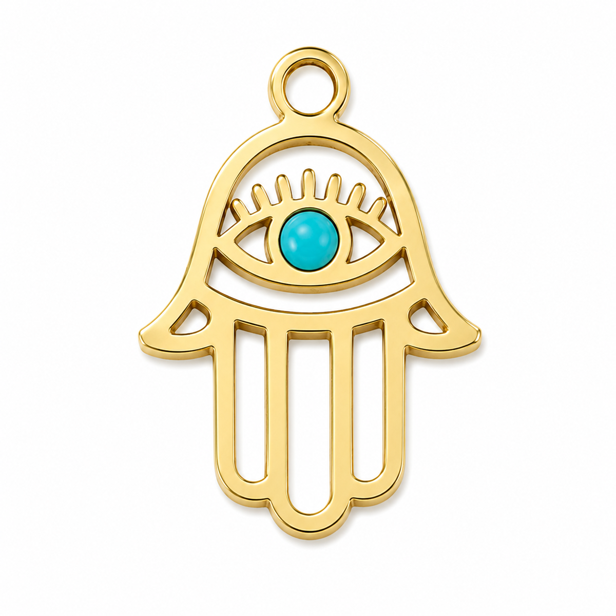 Hamsa Hand Charm 18k Gold PVD Stainless Steel