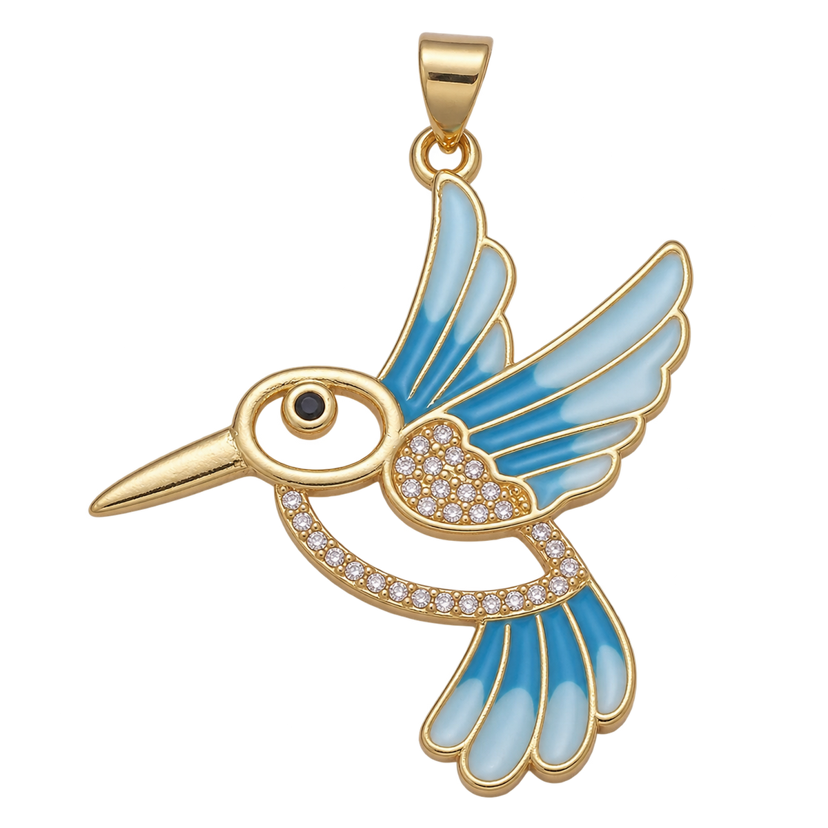 Blue Hummingbird Charm