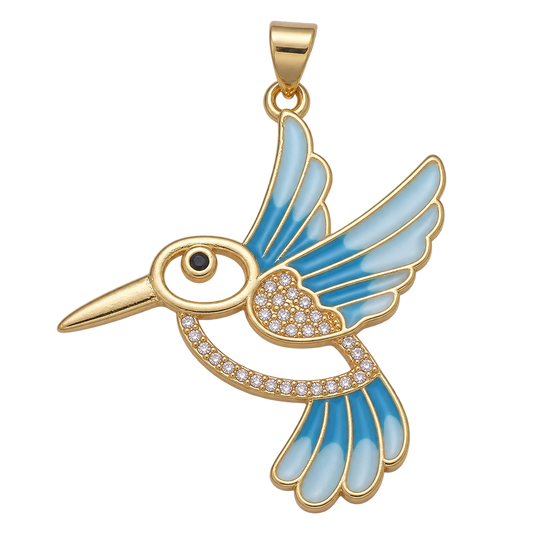 Blue Hummingbird Charm