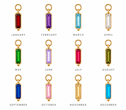 Birthstone Charms 24k Gold Plated