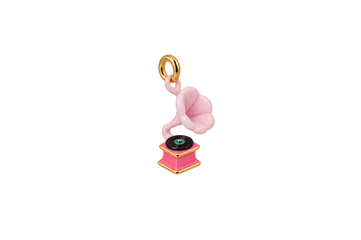 Pink Record Player Charm