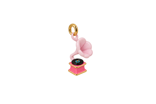 Pink Record Player Charm