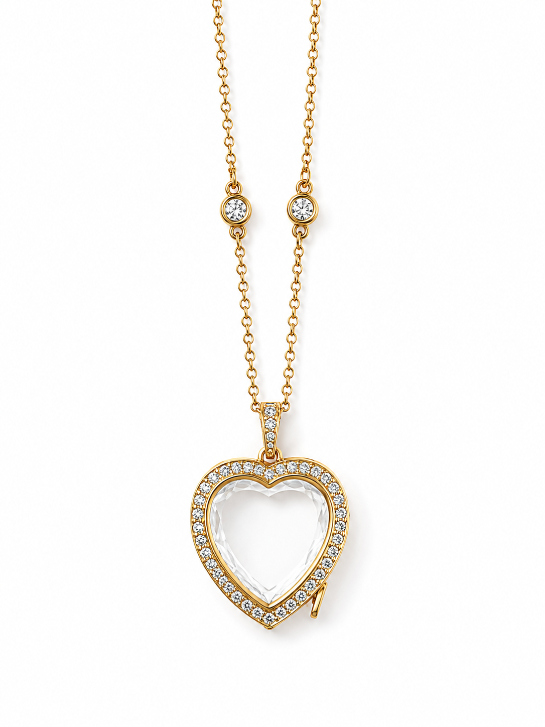 Gold Heart Memory Locket Necklace