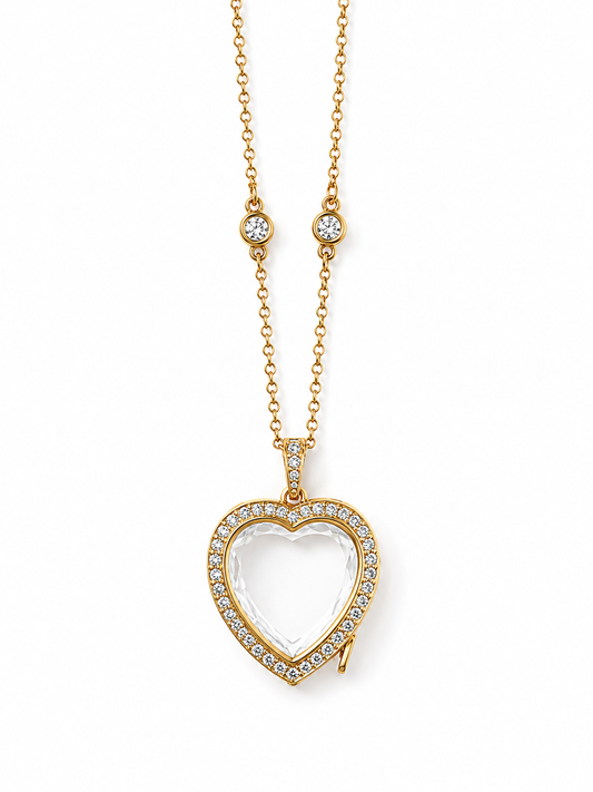 Gold Heart Memory Locket Necklace