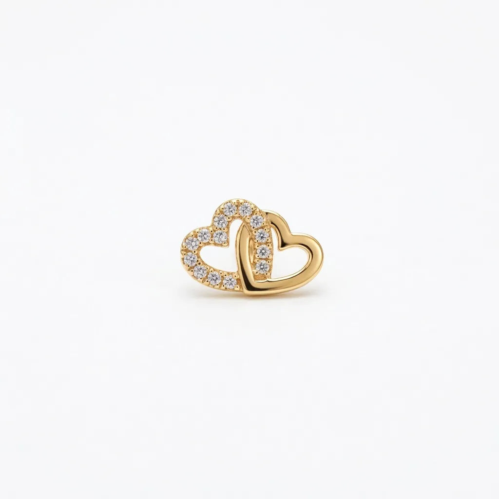 Double Heart Memory Locket Charm