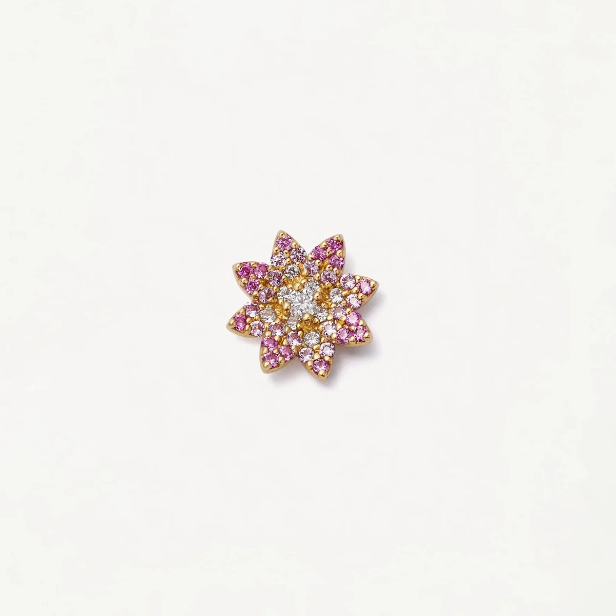 Pink Sparkling Flower Memory Locket Charm