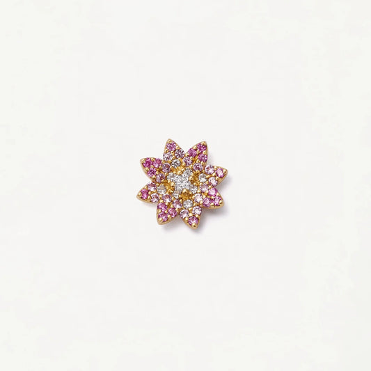 Pink Sparkling Flower Memory Locket Charm