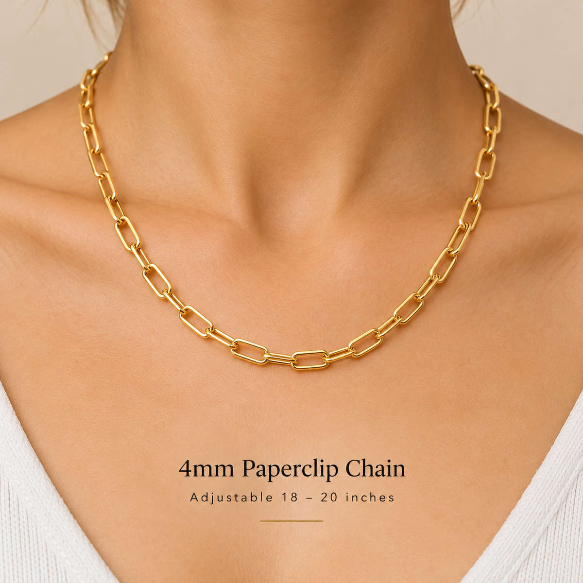 14K Gold Filled Plus Paperclip Chain Necklace 4.0mm Link