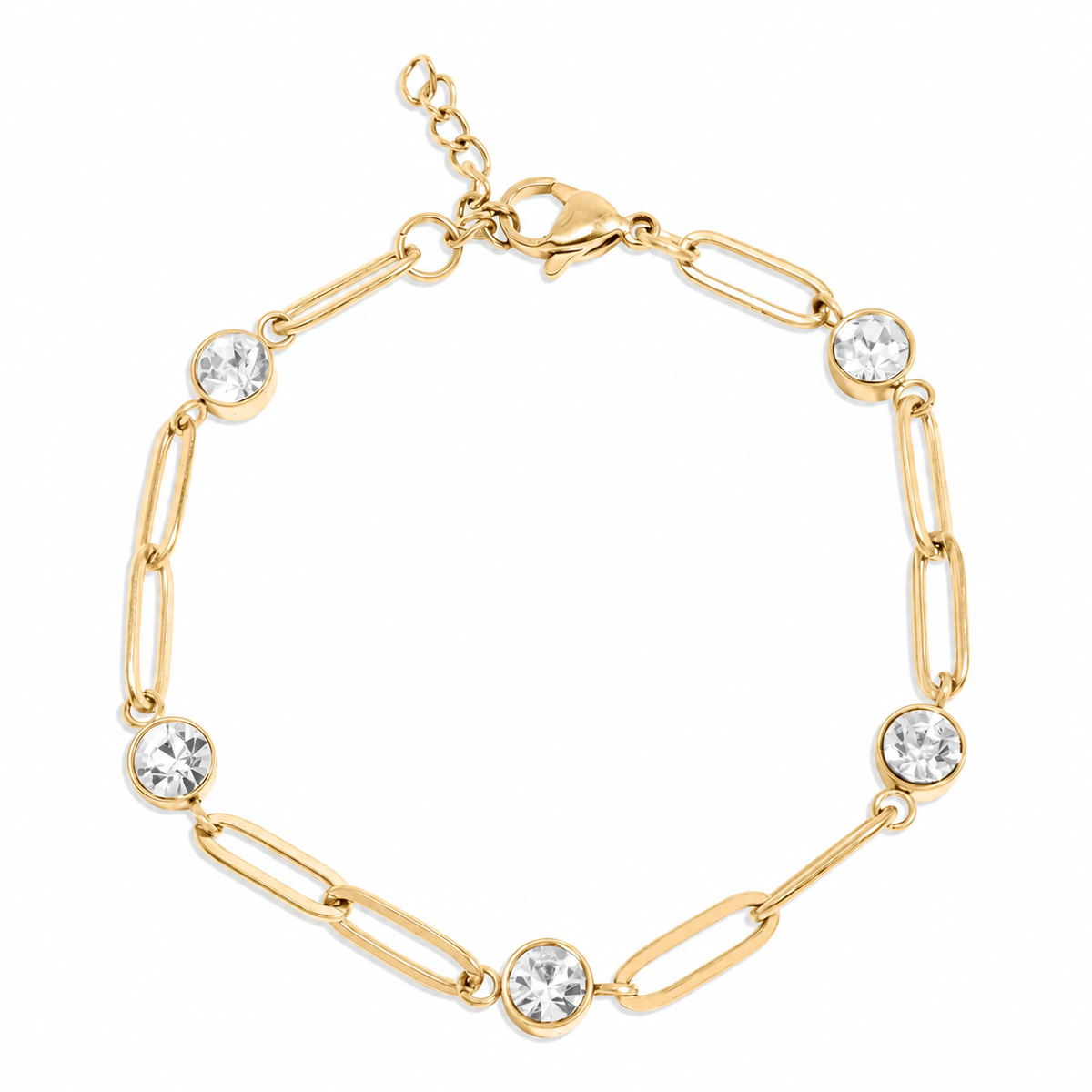Sparkling Paperclip Chain Bracelet