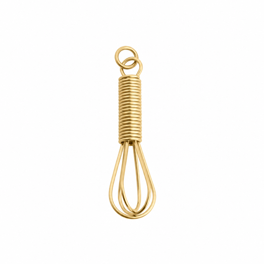 Kitchen Whisk Charm 18k Gold PVD