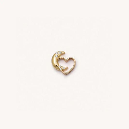 Sparkling Moon And Heart Memory Locket Charm
