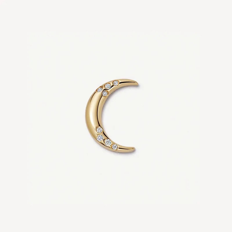 Sparkling Crescent Moon Memory Locket Charm