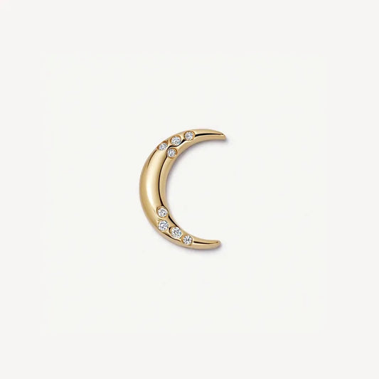 Sparkling Crescent Moon Memory Locket Charm