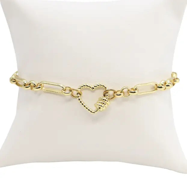 Paper Link Bracelet With Heart Carabiner