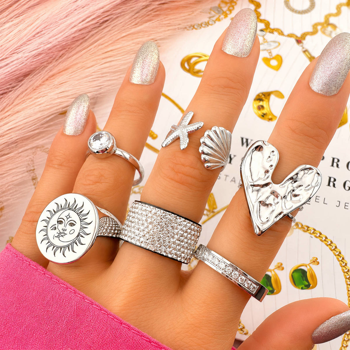 Sun And Moon Signet Ring Large