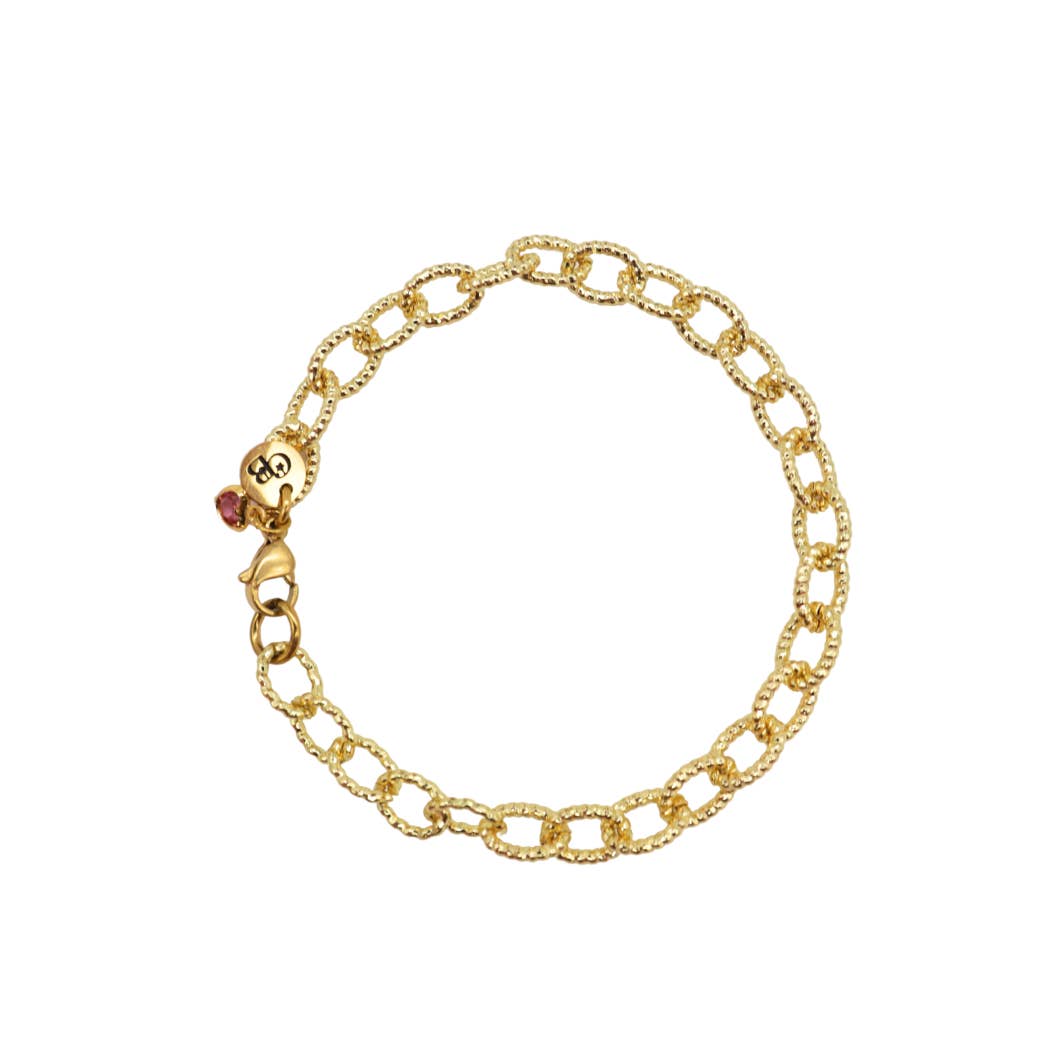 Charm Bracelet Oval Link Gold Plated - LARGE
