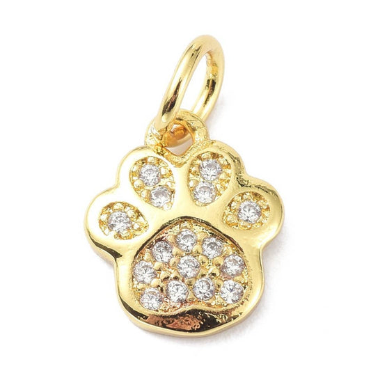 Gold Paw Print Charm