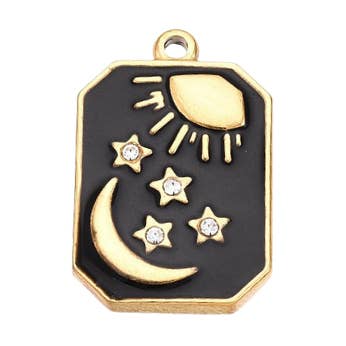 Midnight Moon And Stars Charm